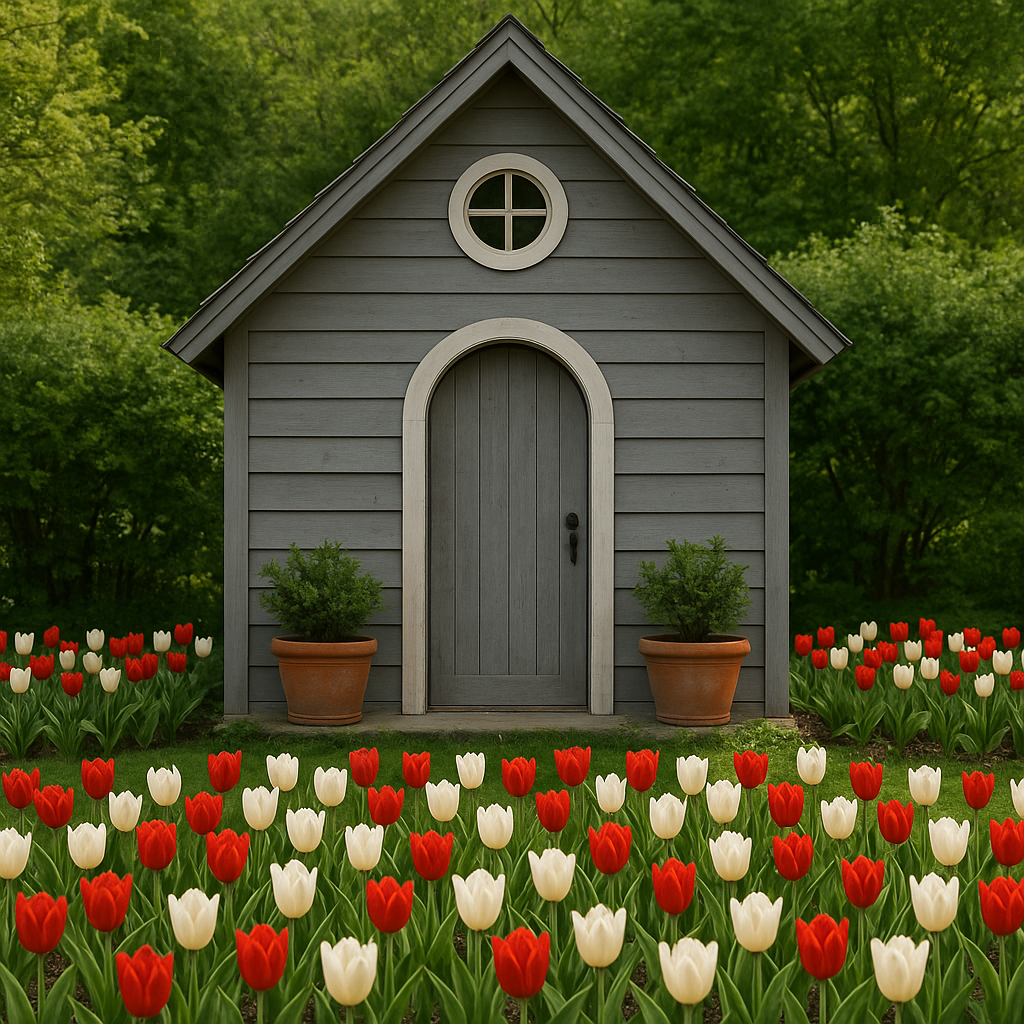 Gartenhaus aus Holz, grau-weiß, Kunstholz, für den Außenbereich, 200 × 180 × 220 cm