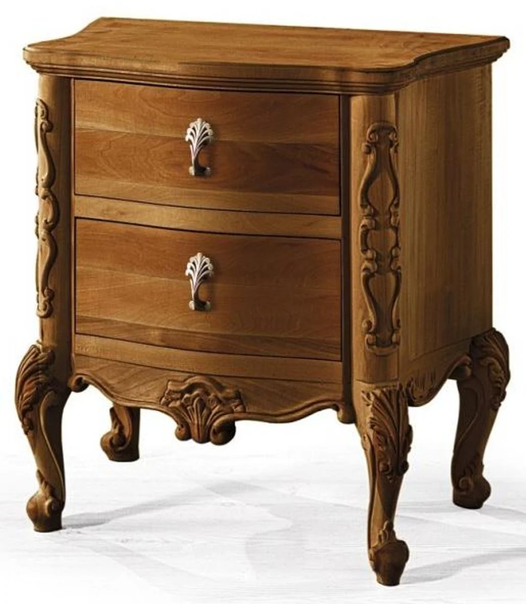 Luxury Baroque Nightstand with 2 Drawers Brown - Handmade Baroque Bedside Table - Baroque Bedroom Furniture - Luxury Furniture in Baroque Style - Luxury Quality - Made in Italy