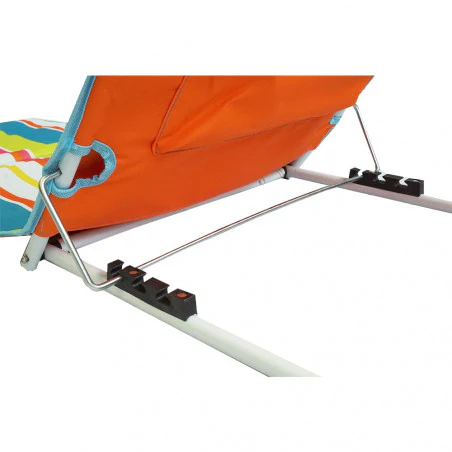 Hosa Folding beach lounger RECLINABLE BACKREST and headrest - orange