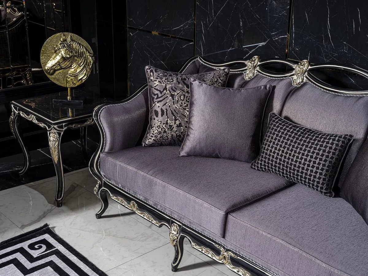 Luxury baroque side table black / gold - handmade table in baroque style - baroque living room furniture - noble and magnificent