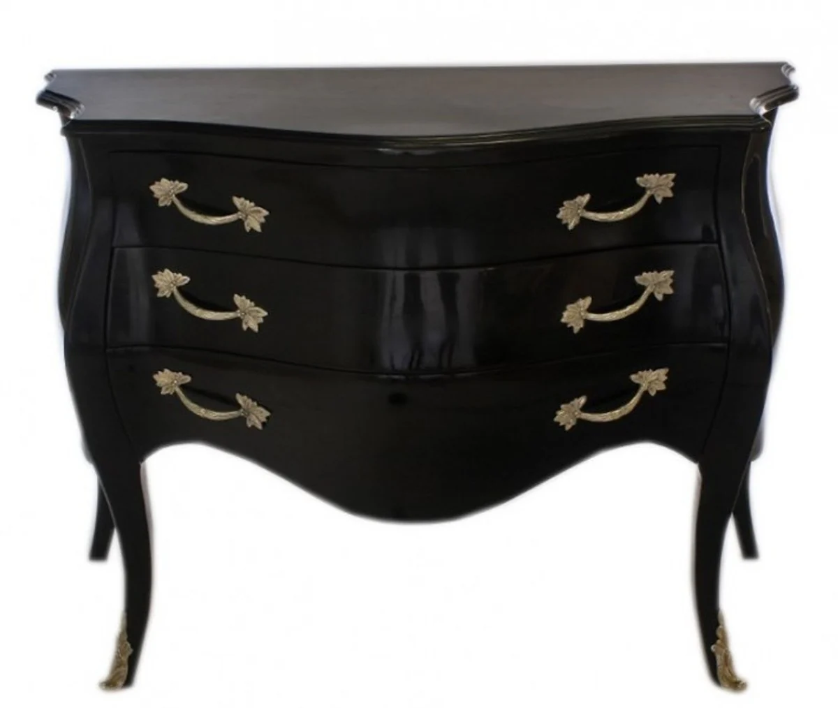 Baroque chest of drawers black - handmade from solid wood - limited edition
