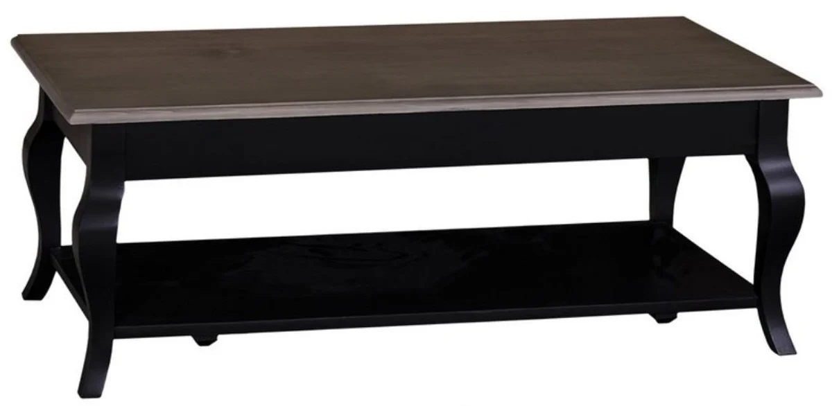 Country house style coffee table black / dark brown 120 x 60 x H. 45 cm - country house style living room furniture