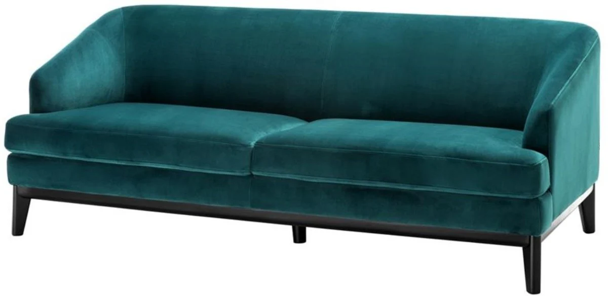 Luxury living room sofa sea green / black 195 x 90 x H. 75 cm - Luxury Furniture