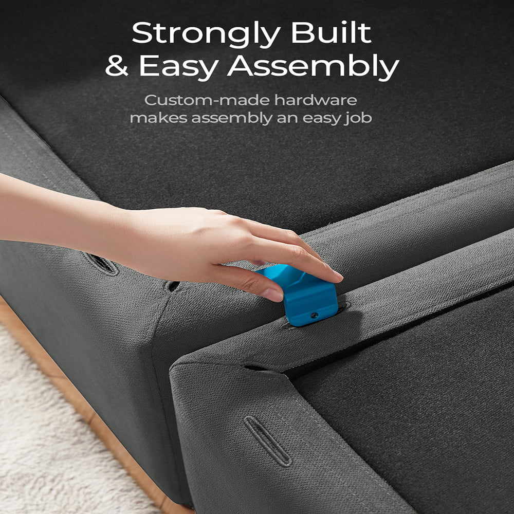 LINSY HOME Modulare Couches und Sofas Sektional mit Lager Sektional Sofa U Formed Sektional Couch mit reversible Chaises, Dark Gray