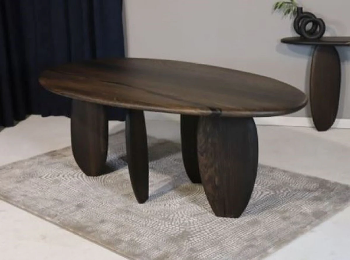 Luxury solid wood dining table dark brown 220 x 120 x H. 76 cm - oak wood dining room table - dining room furniture - luxury furniture