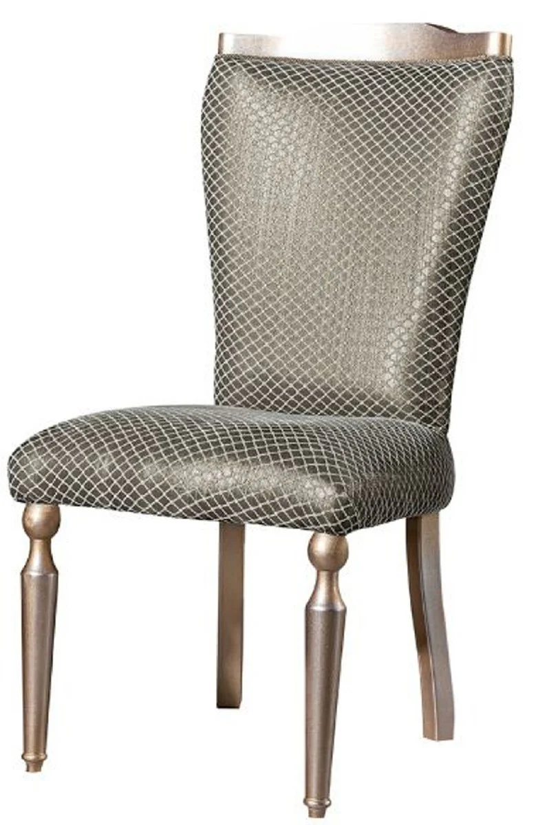 Luxury Baroque Dining Chair Green / Silver / Copper / Gold - Handmade Solid Wood Kitchen Chair - Dining Room Furniture in Baroque Style