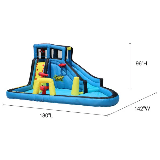 Banzai Battle Blast aufblasbarer Outdoor-Wasserpark und Rutsche, ab 5 Jahren, Unisex
