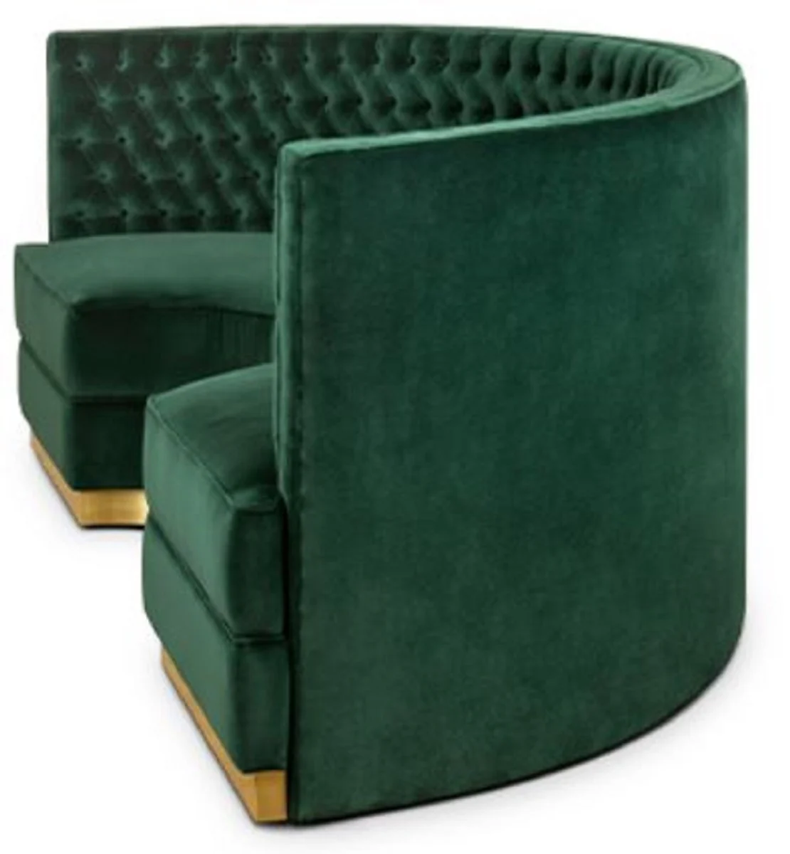 Luxury Chesterfield Velvet Sofa Green / Antique Brass 205 cm - Made in Italy