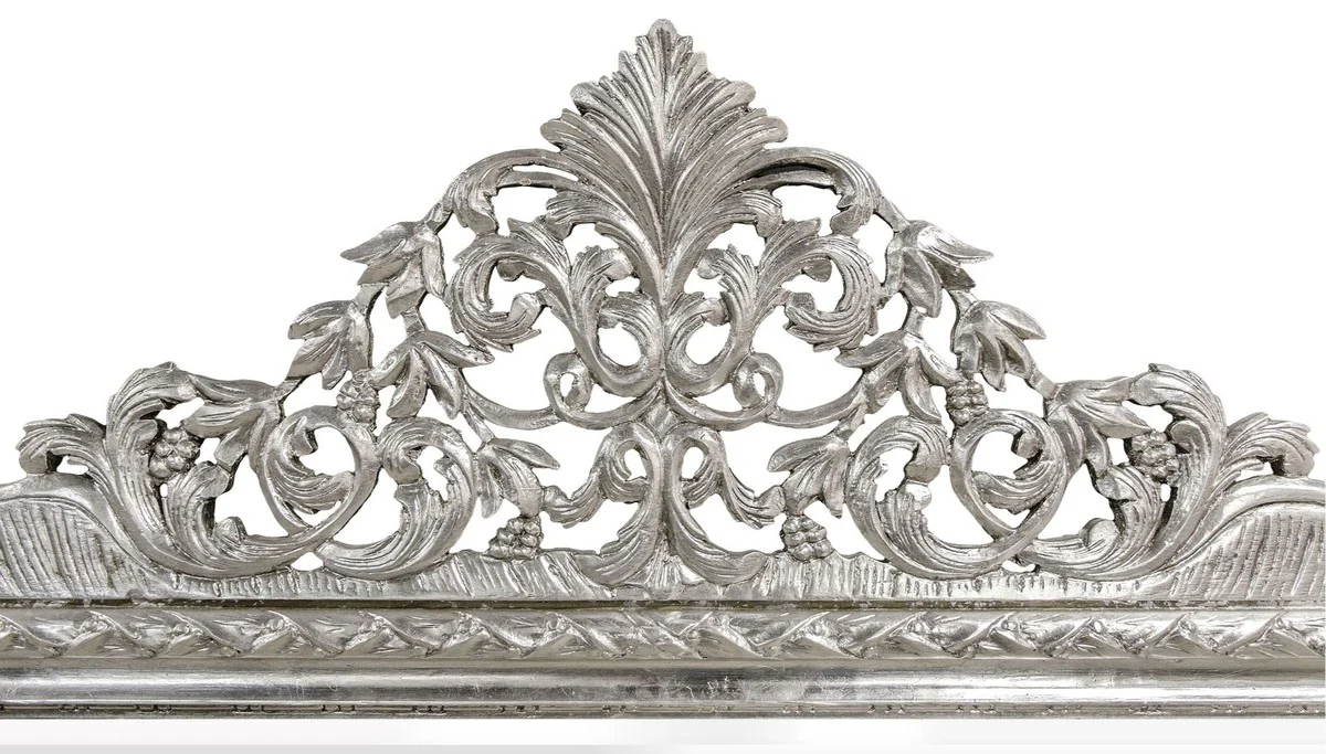Baroque wall mirror silver 190 x H. 155 cm - living room mirror in baroque style