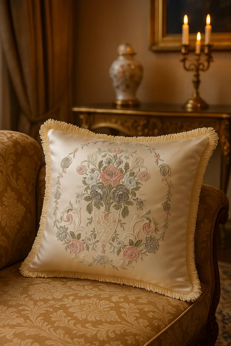 Harald Glööckler luxury decorative cushion Pompöös Provence by silver / cream 45 x 45 cm