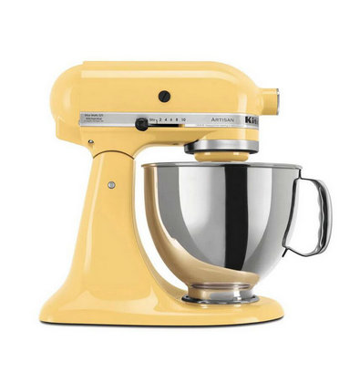 Artisan 5 Qt. 10-Speed Majestic Yellow Stand Mixer mit Flat Beater, Wire Whip und Dough Hook Attachments