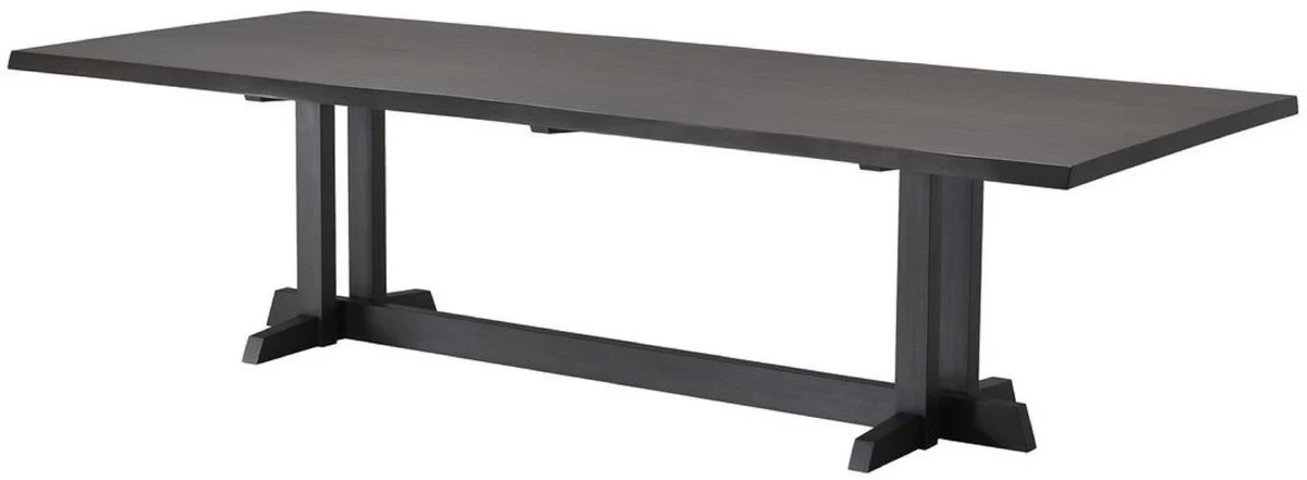 Luxury mahogany dining table mocha colors 290.5 x 128 x H. 77 cm - Solid wood kitchen table - Rectangular dining room table - Luxury dining room furniture