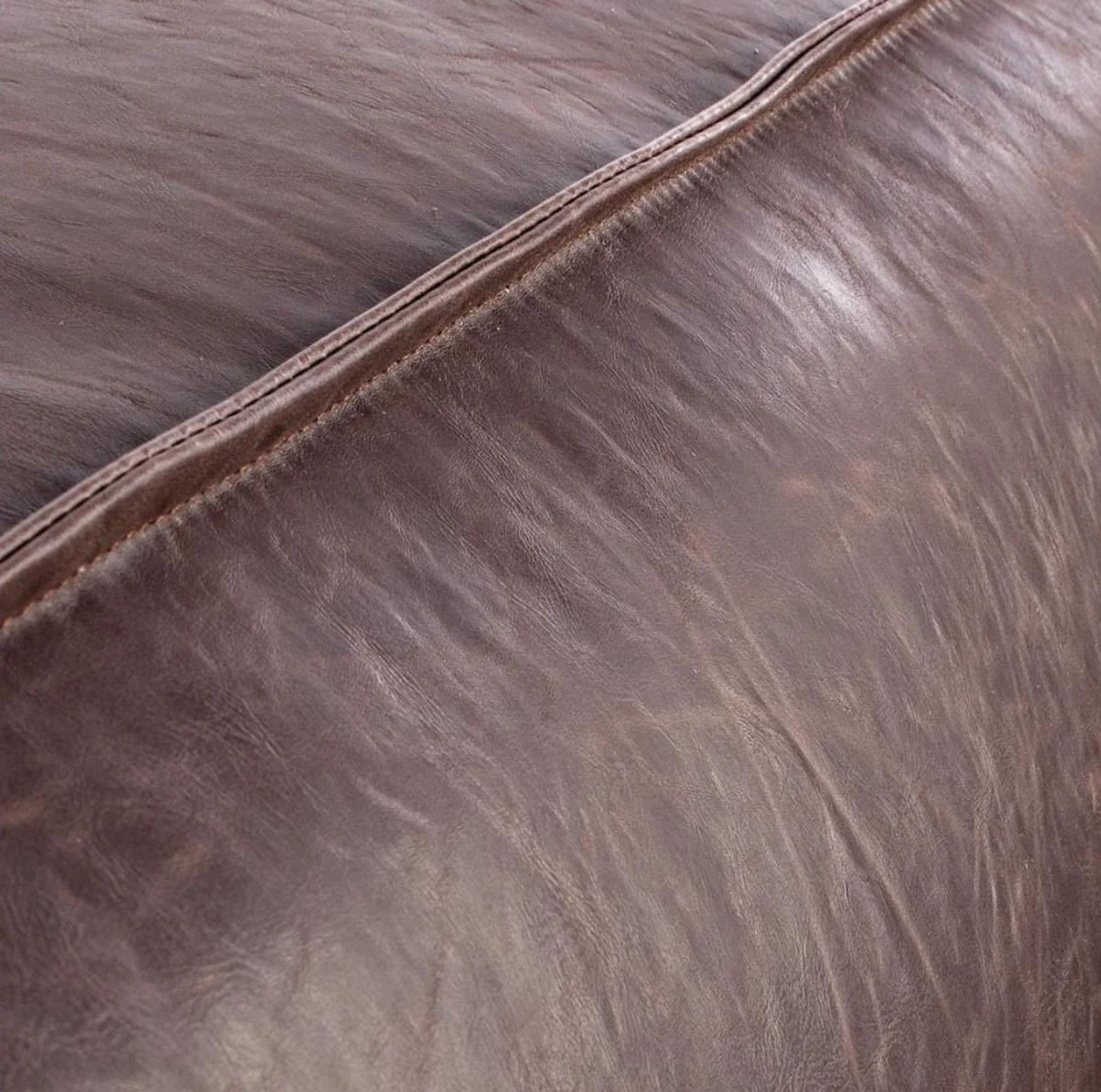 Luxury faux leather sofa dark brown 224 x 99 x H. 67.5 cm - living room sofa - living room furniture - faux leather furniture - luxury furniture - luxury furnishings