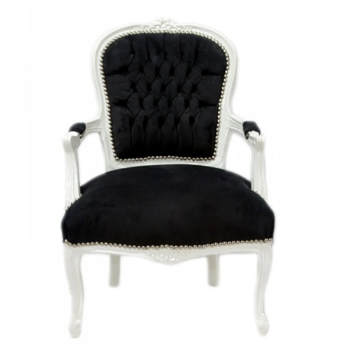 Baroque salon chair black / white