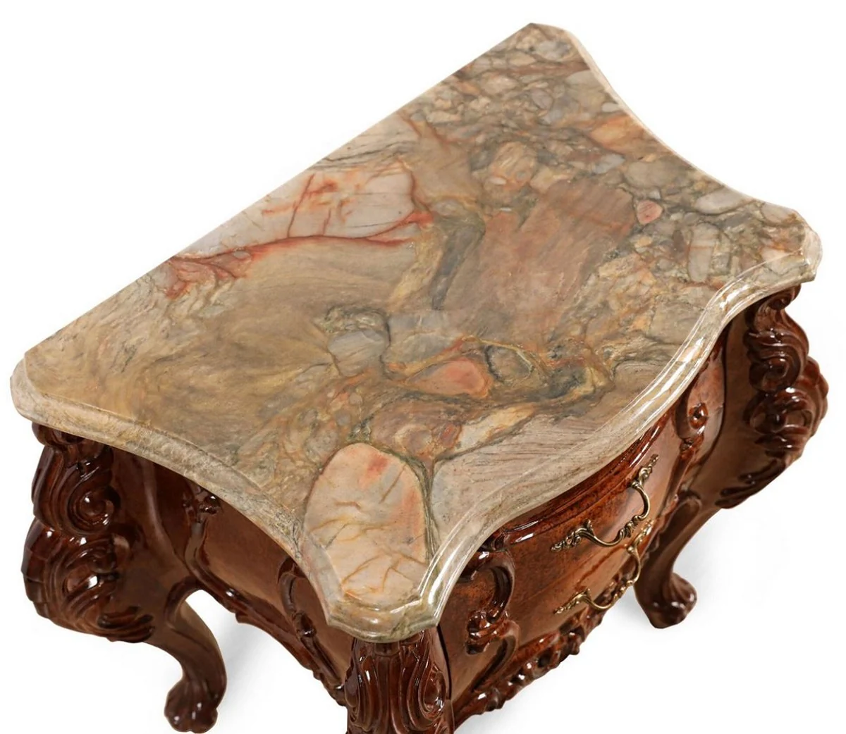 Luxury Baroque Nightstand Brown / Beige 74 cm - Baroque style bedroom furniture