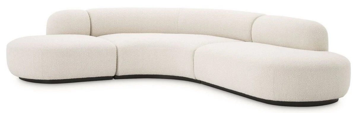 Luxury sofa cream / black 290 x 250 x H. 70 cm - Curved living room sofa - Living room furniture - Luxury collection