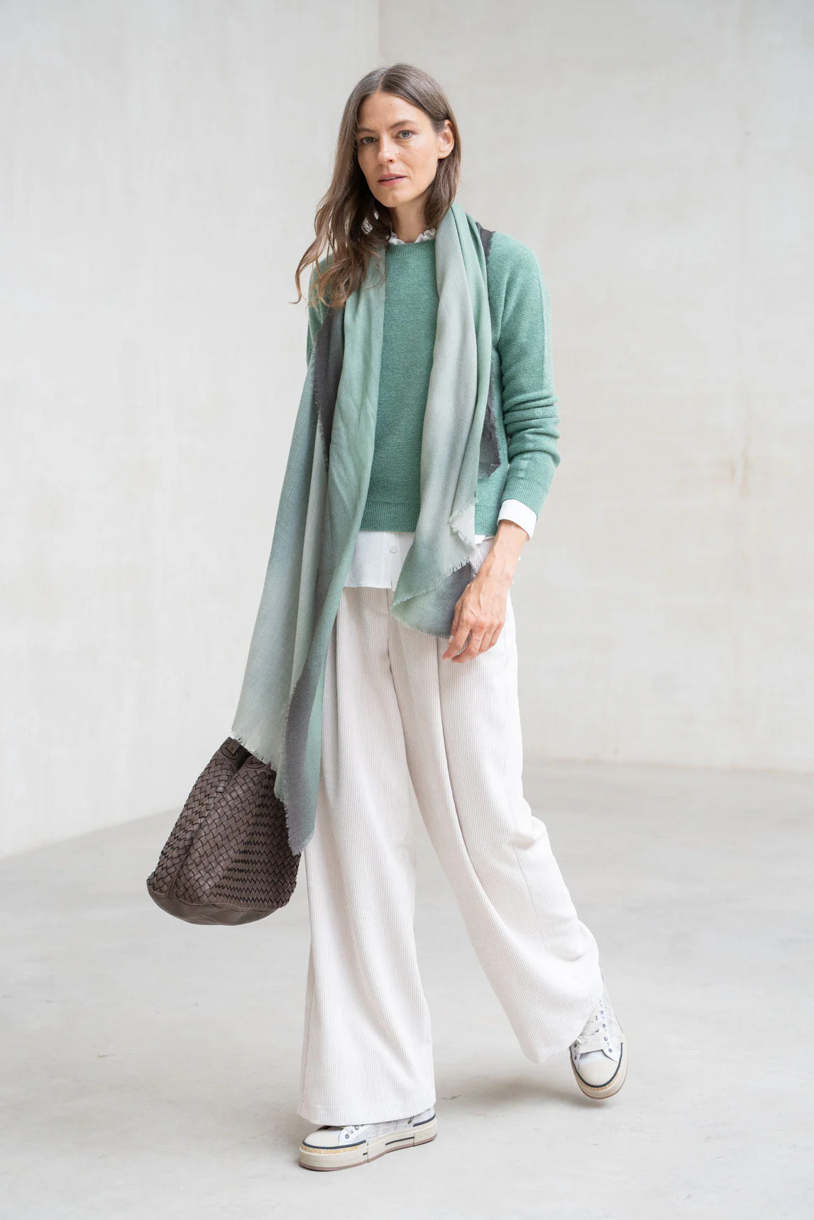 Rivera-Spanien Modena Wollkaschmirpullover Jadegrün