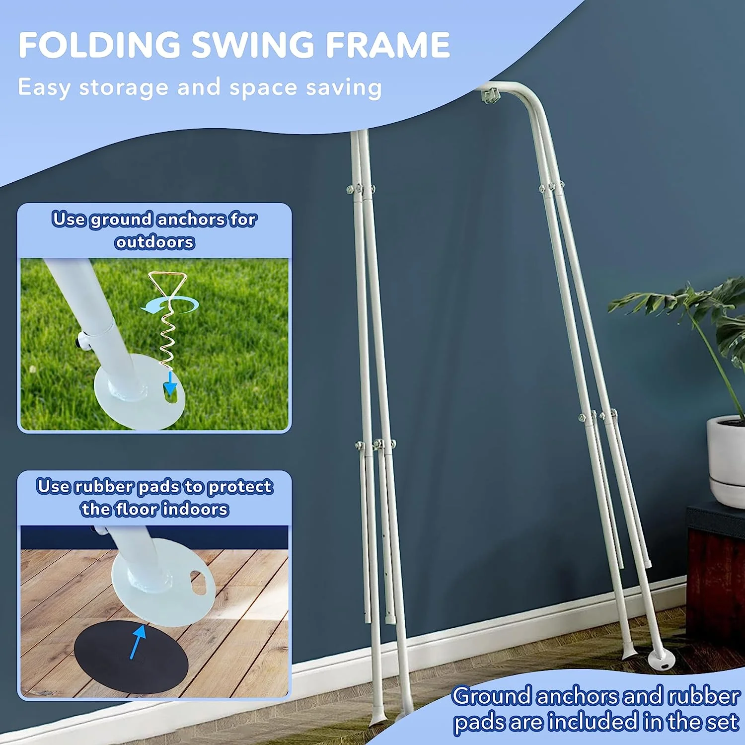 Babyschaukel aus Segeltuch, hängender Schaukelsitz aus Holz mit Sicherheitsgurt, langlebiger Baby-Hängemattenstuhl, Außen- und Innenschaukel für Kinder, Montagezubehör im Lieferumfang enthalten, Elfenbeinfarben