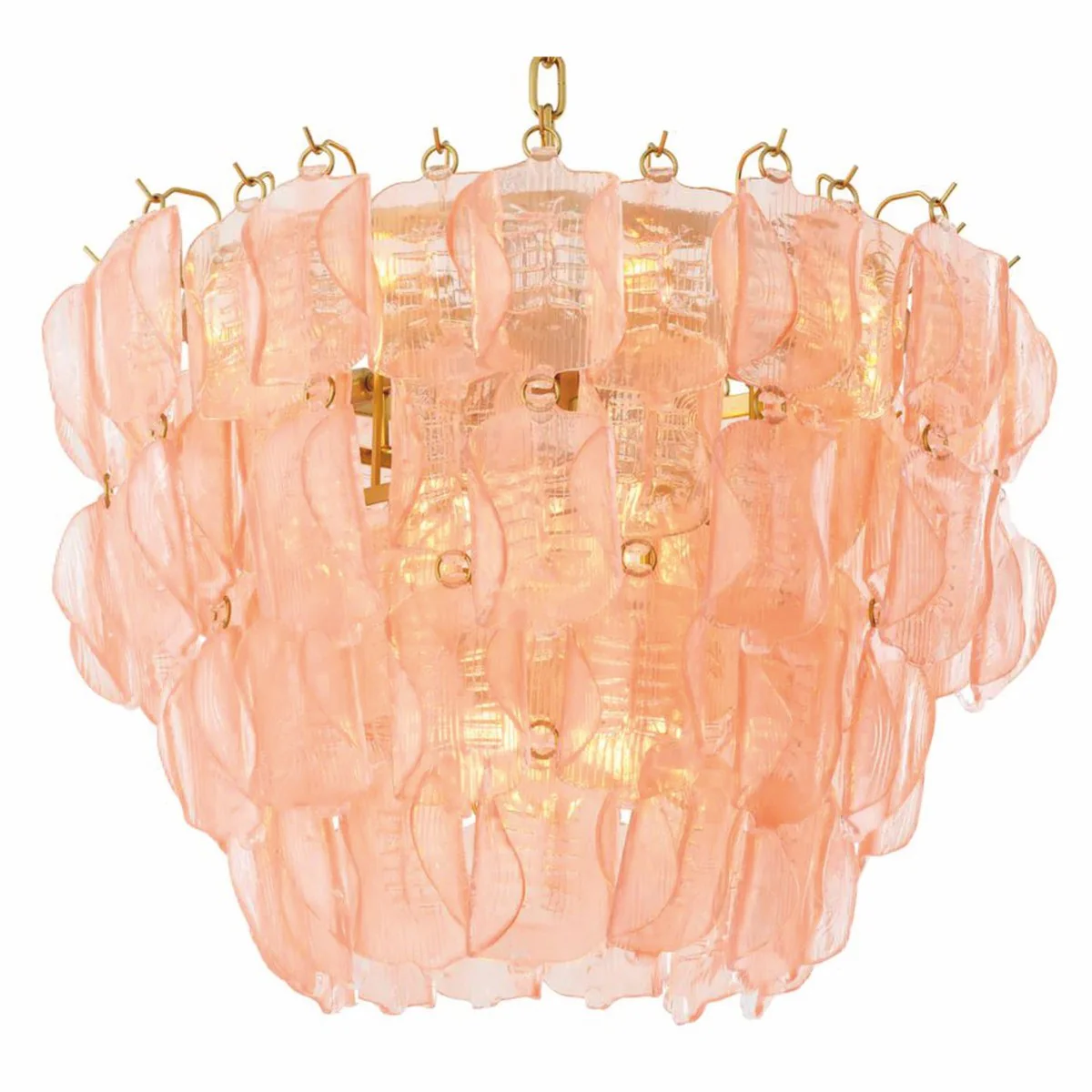 Luxury hotel & living room chandelier pink / antique brass Ø 85 x H. 61.5 cm