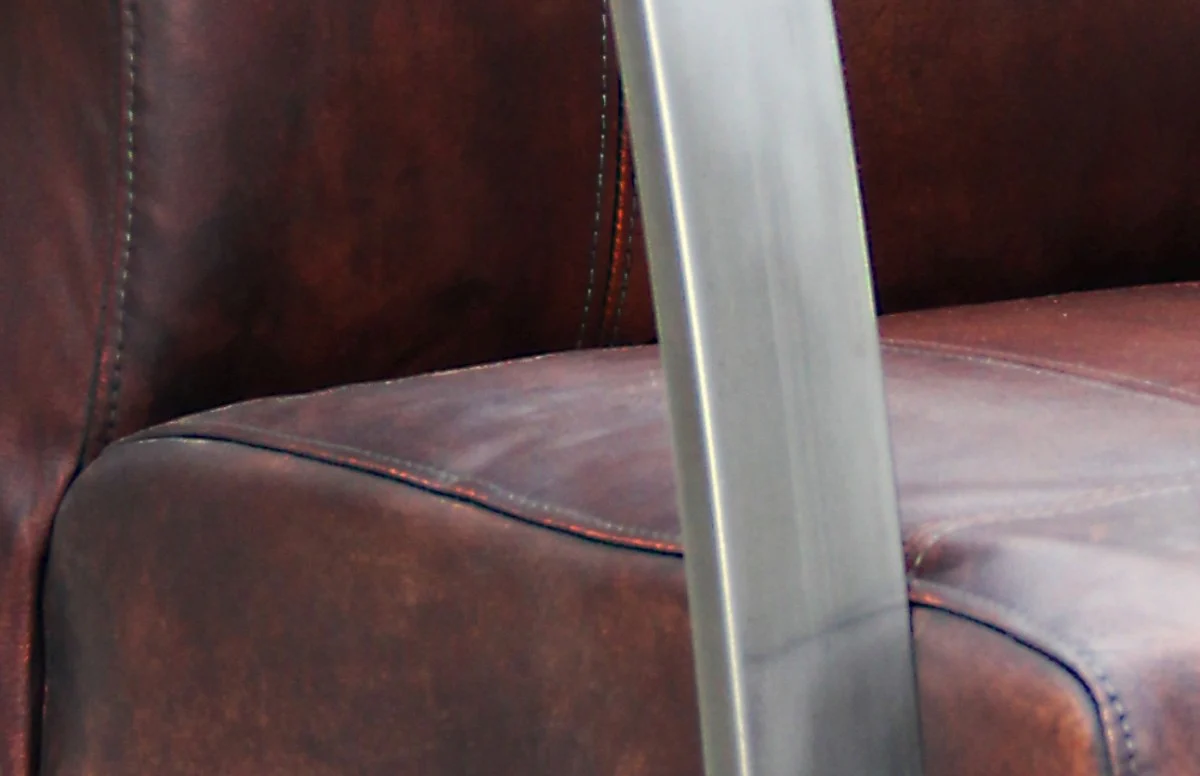 Vintage Industrial Genuine Leather Lounge Chair - ALL COLORS - Luxury Living Room Armchair Industrial Design Furniture Buffalo Leather