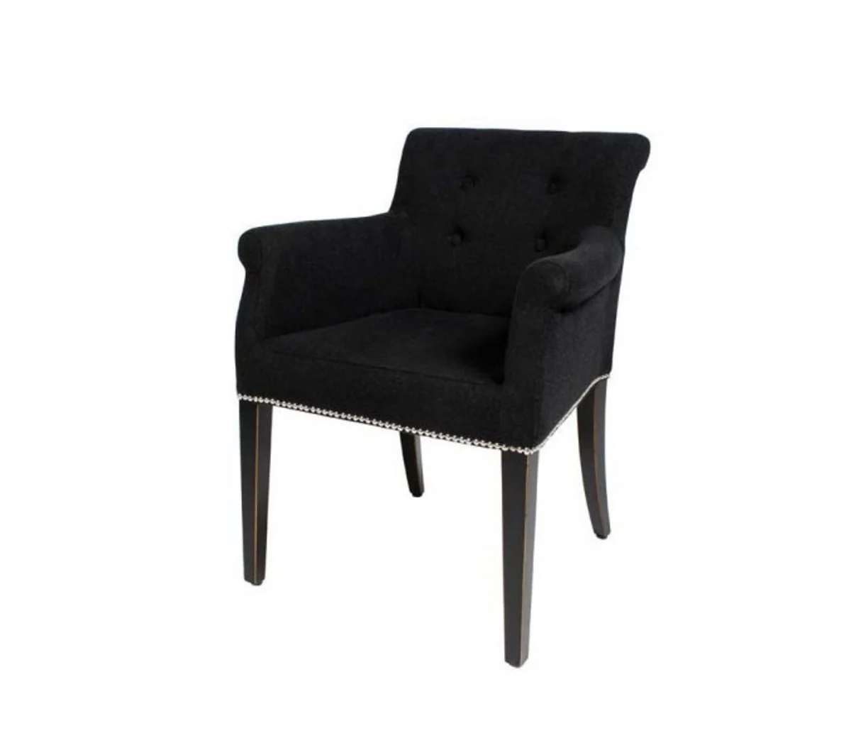 Luxury dining room chair with armrest black - furniture restaurant baroque hotel