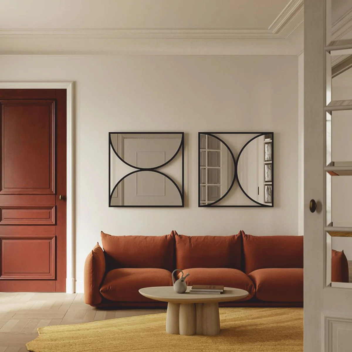 Luxus Wandspiegel Schwarz 90 cm - Luxus Möbel