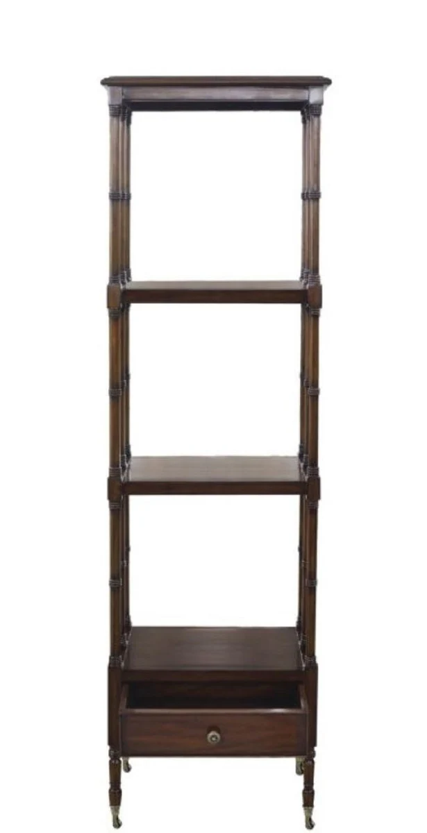 Luxury living room cabinet / shelf cabinet with drawer dark brown 44 x 36 x H. 163 cm - luxury living room furniture