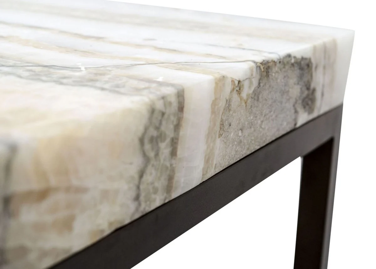 Luxury living room table with natural stone table top 80 x 50 x H. 40 cm - luxury coffee table