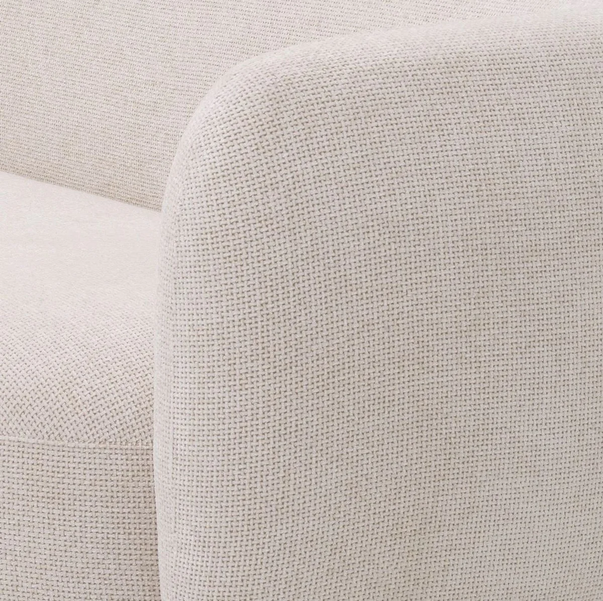 Luxury sofa cream / brass 223 x 96 x H. 71 cm - living room sofa - hotel sofa - living room furniture - hotel furniture - luxury furniture - luxury furnishings - living room furnishings