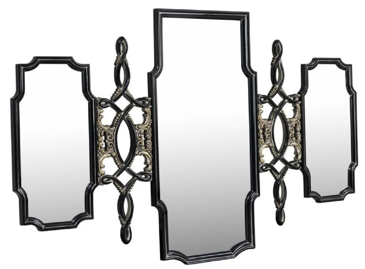 Luxury baroque mirror black / gold - magnificent handmade wall mirror in baroque style - antique style wardrobe mirror - living room mirror - baroque furniture