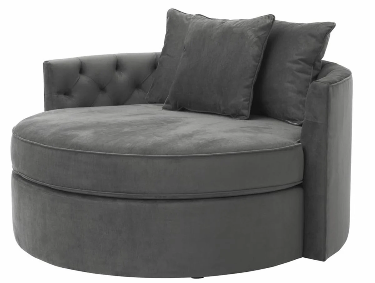 Designer sofa dark gray 157 x 148 x H. 90 cm - luxury round sofa