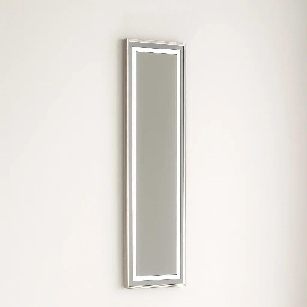 Wandspiegel, grau, Metall, geeignet für das Wohnzimmer, 37 x 2 x 150 cm