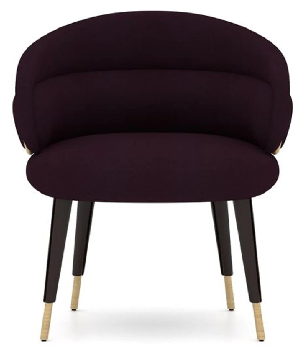 Luxury dining room chair set of 6 purple / black / beige - kitchen chairs with armrests - dining room furniture - restaurant furniture - hotel furniture - luxury furniture