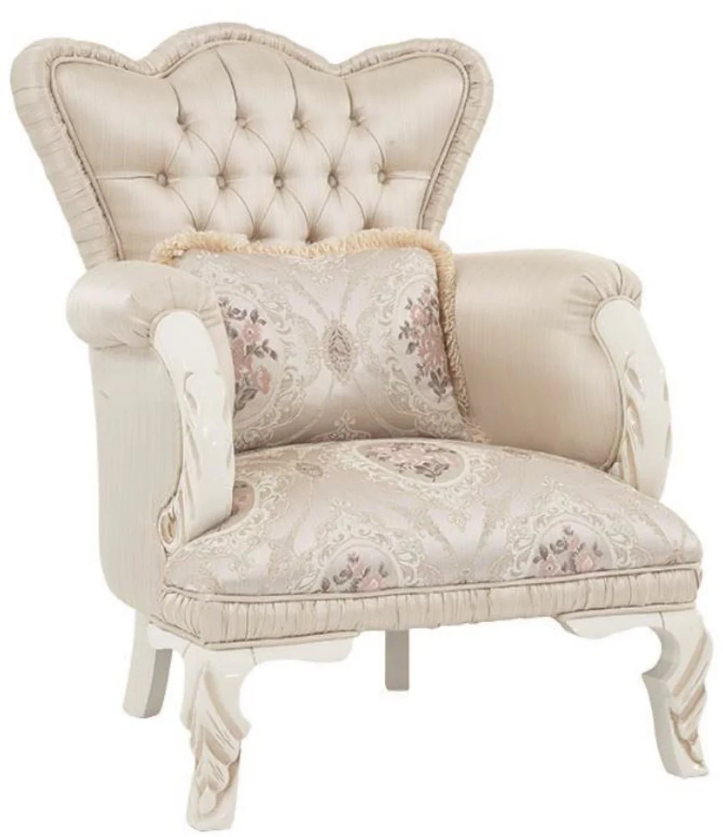 Luxury Baroque Living Room Set Beige / Cream / Pink - 2 Sofas & 2 Armchairs - Living Room Furniture in Baroque Style - Noble & Magnificent