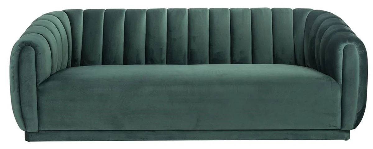 Luxury velvet sofa green 230 x 95 x H. 84 cm - Living room sofa - Living room furniture - Luxury furniture - Living room furnishings - Luxury furnishings - Luxury quality