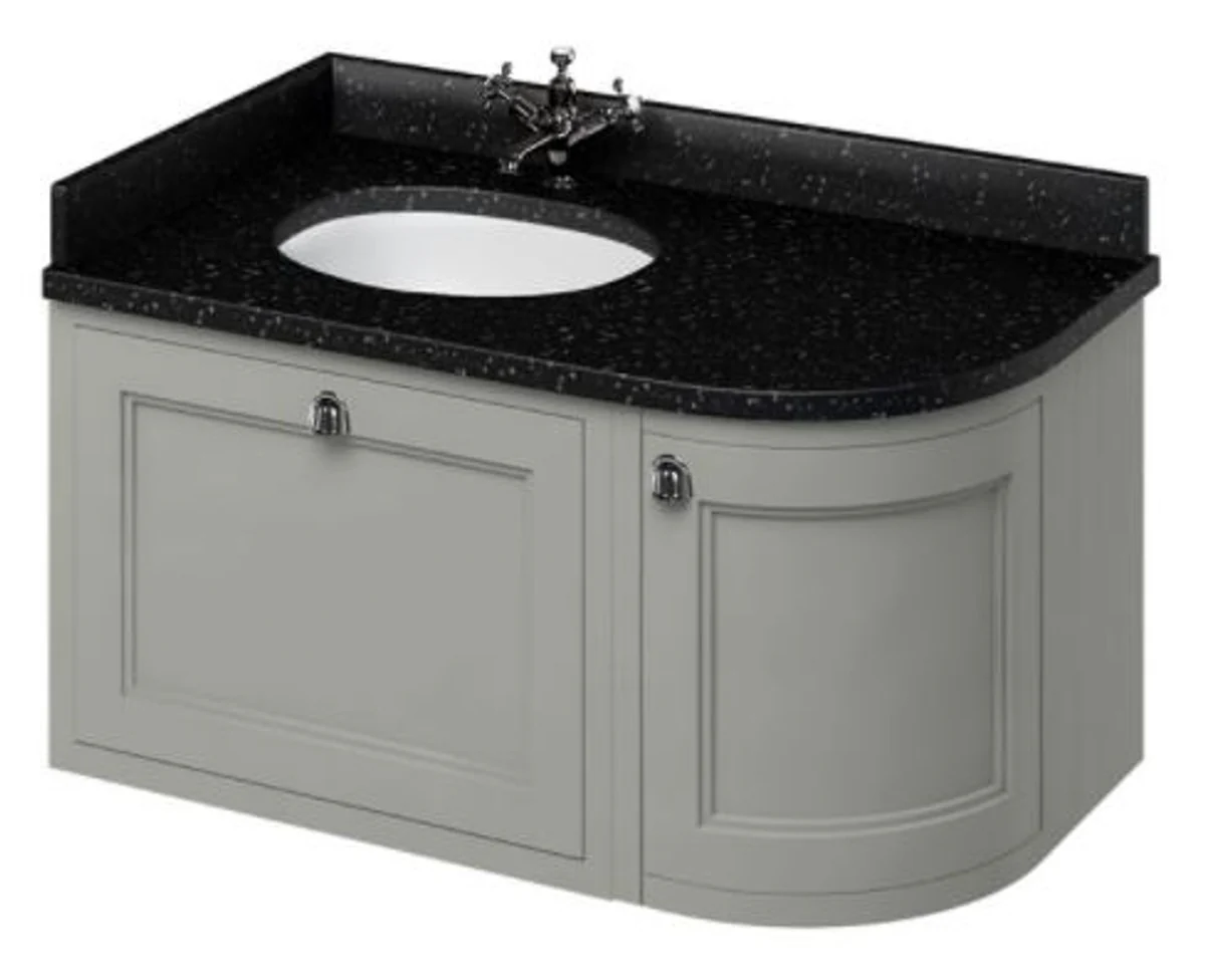 Wall-mounted washbasin / washbasin with granite top, drawer and door 98 x 55 x H. 59 cm