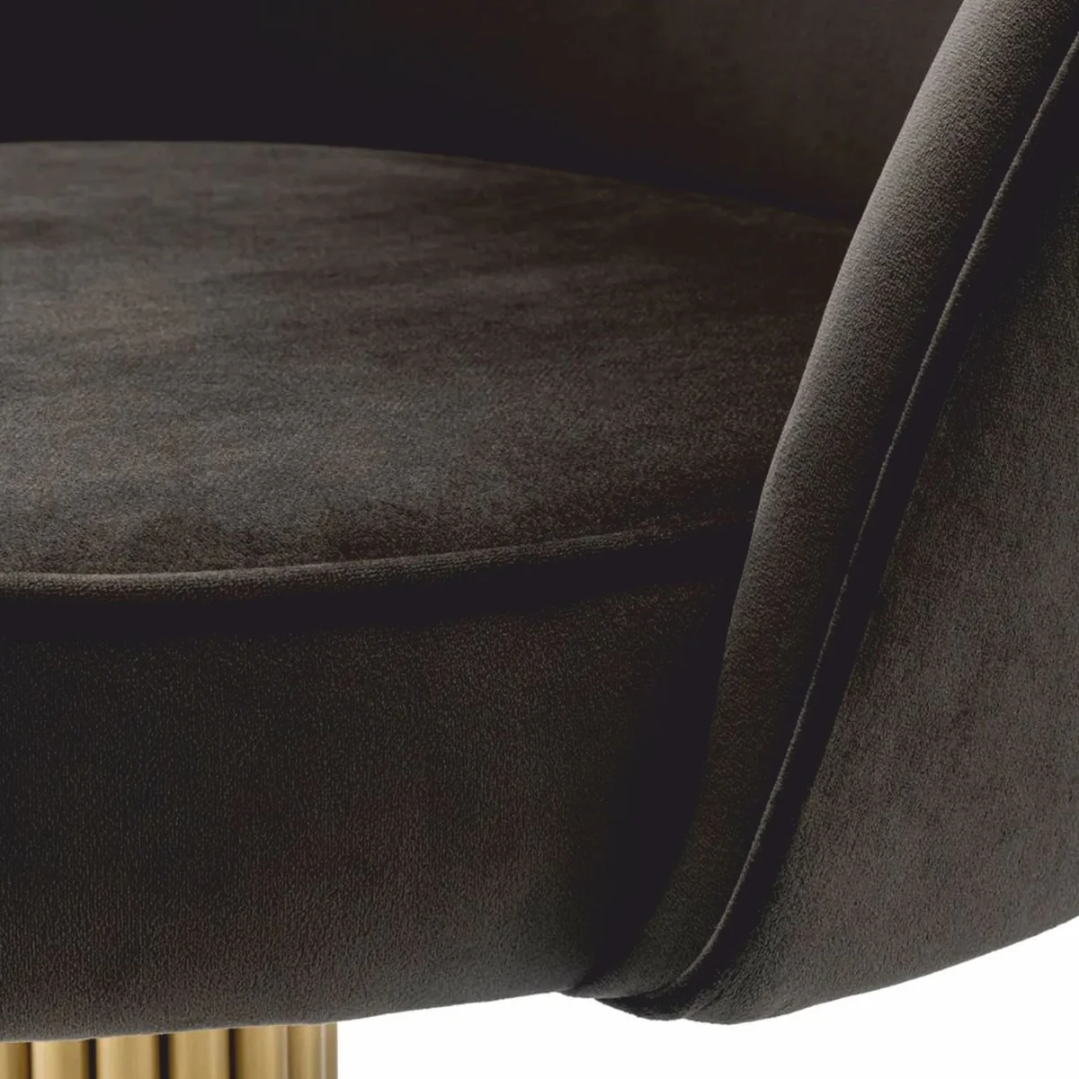 Luxury dining room chair gray / brass H.85 cm - swivel chair - dining room furniture