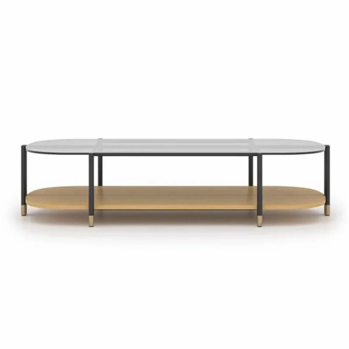 Luxury coffee table natural colors / gray / brass 155 cm - living room & hotel furniture