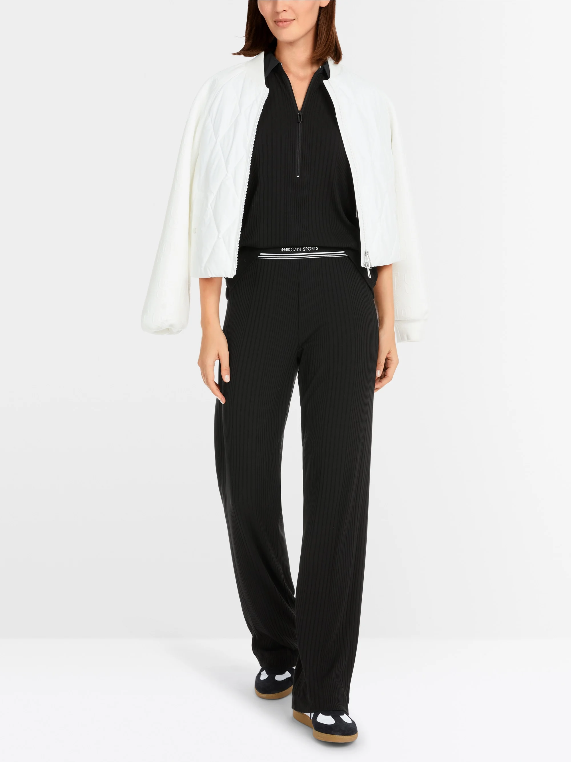 Marc-Cain Einfarbiges Poloshirt aus Viskose-Stretch