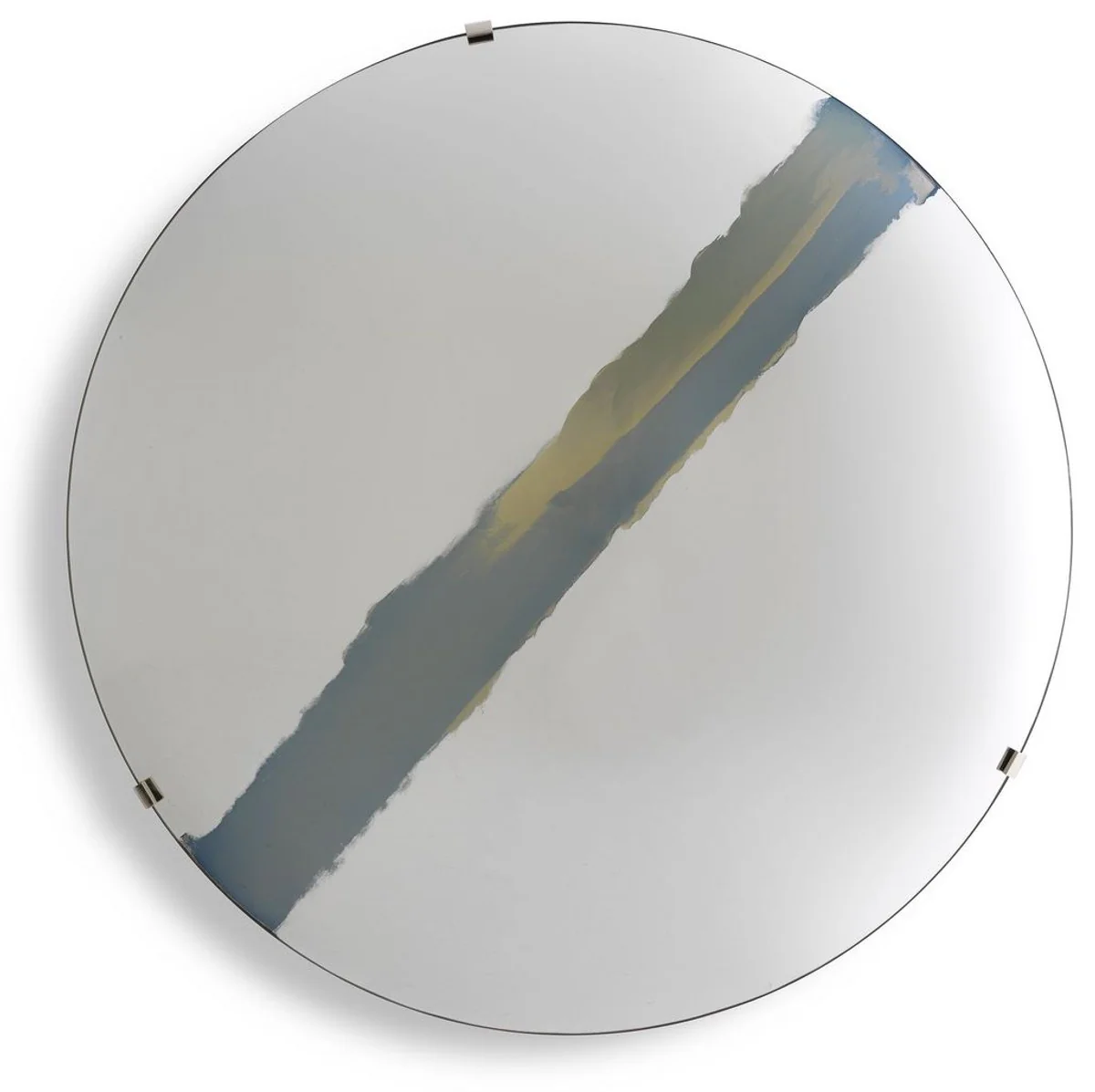 Luxury mirror with blue stripes Ø 119 cm - Round concave wall mirror with wall bracket - Luxury collection