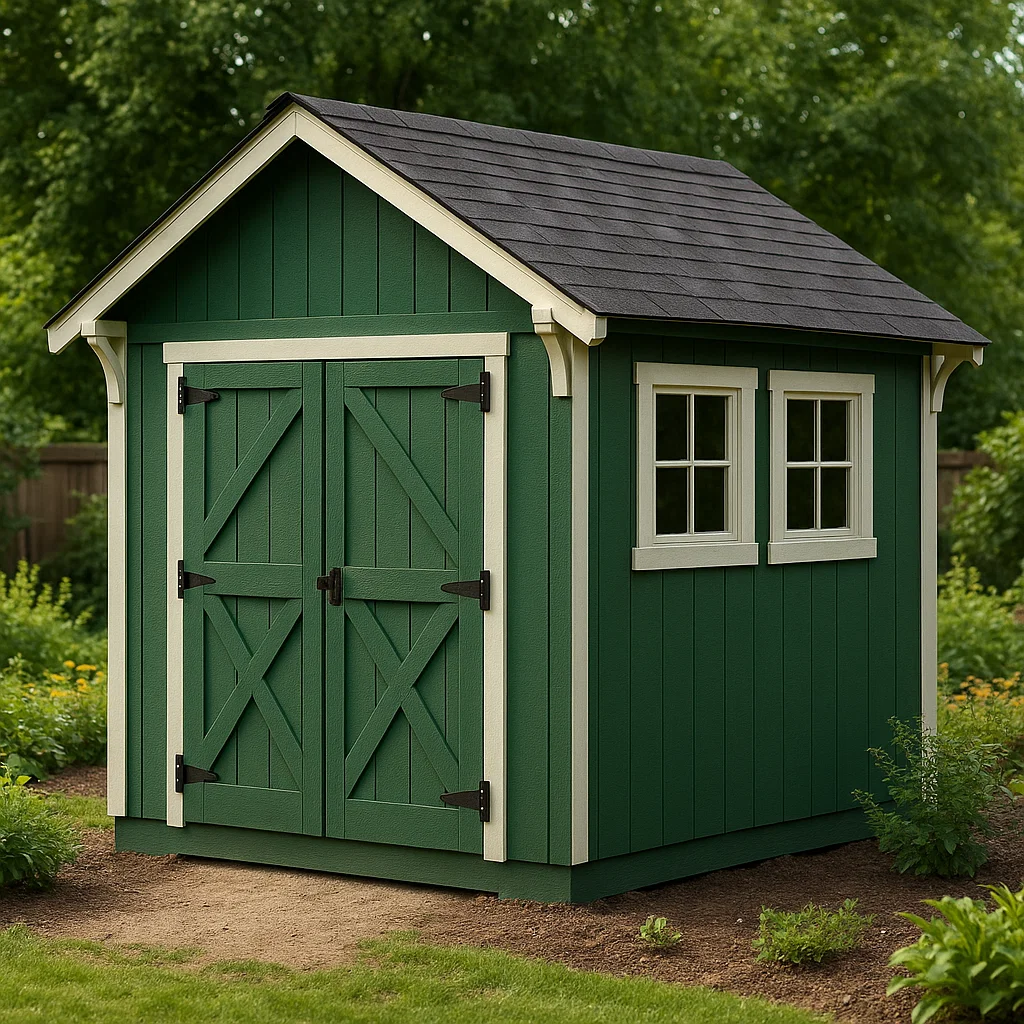 Gartenhaus, grünes Gartenhaus aus Kunstholz, 190 x 210 x 230 cm YXQpDPt249zE