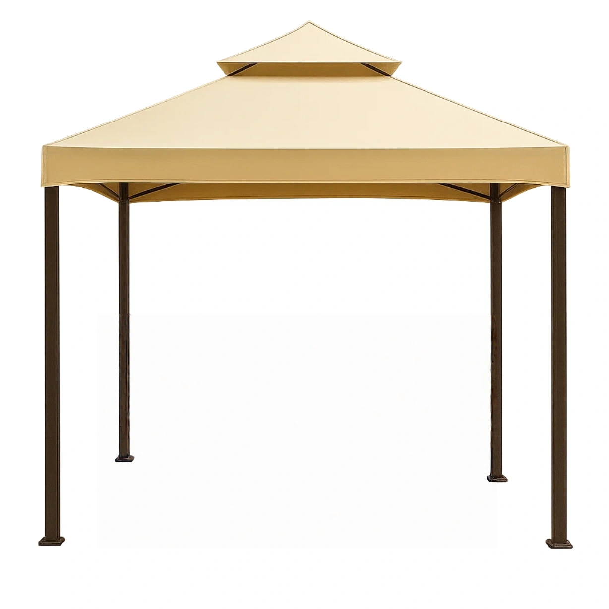 Metallener Gartenpavillon mit Pyramidendach, beige, Größe 300x300x250 cm für den Außenbereich - njYtRyk24ain