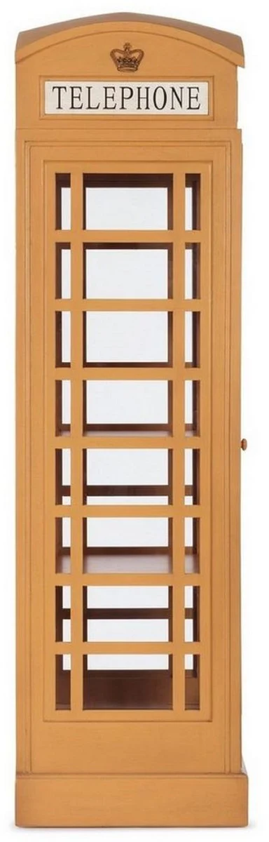 Country house style bookcase telephone booth antique beige 55 x 51.5 x H. 180 cm - telephone booth shelf cabinet in English style - living room furniture in country house style - country house style furniture