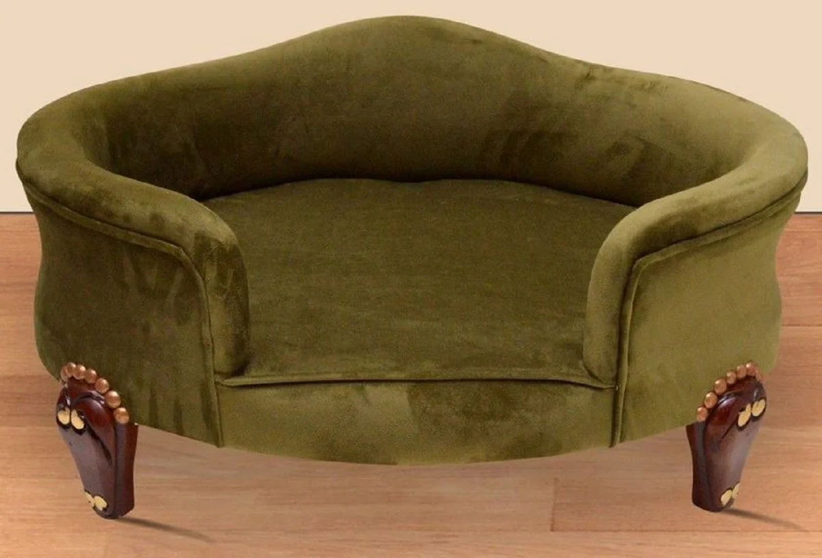 Baroque dog bed royal green / brown / gold - baroque dog furniture - baroque animal furniture - baroque style animal furniture