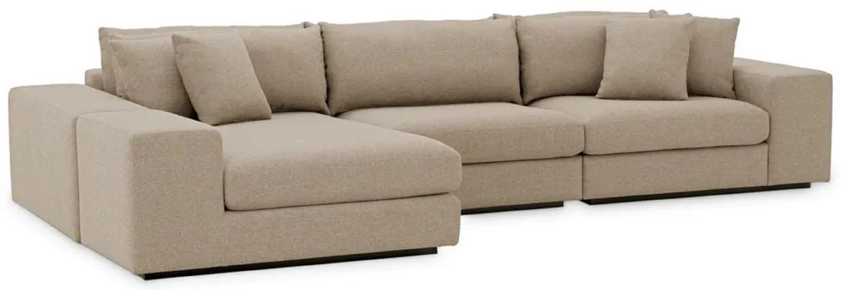 Luxury corner sofa with cushions gray / black 380 x 200 x H. 90 cm - Living room sofa - Hotel sofa - Living room furniture - Hotel furniture - Luxury furniture - Luxury quality