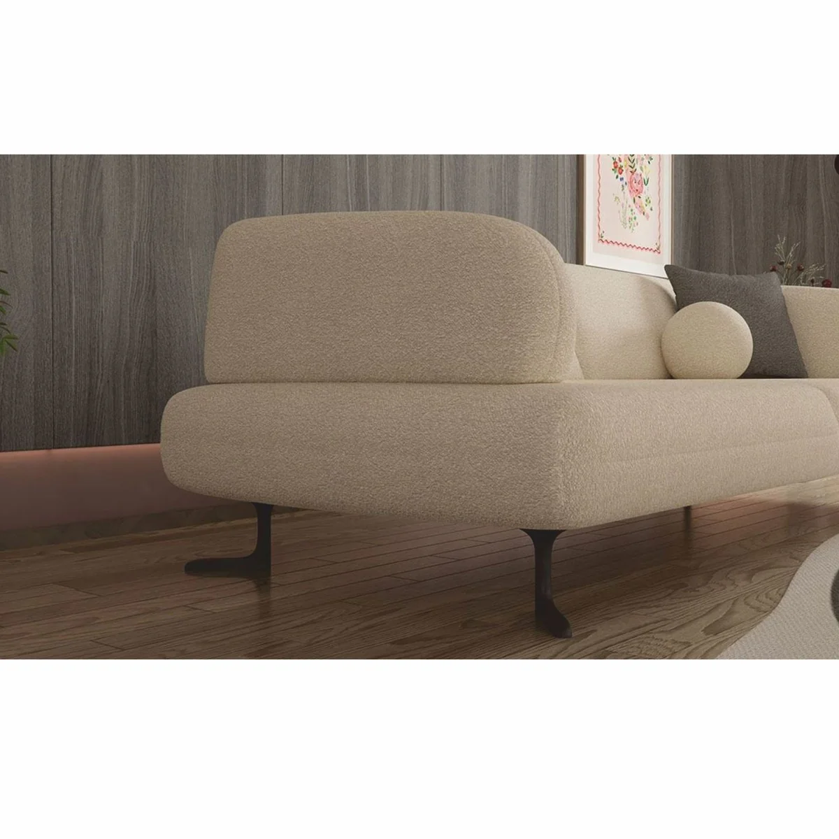 Luxury 2 seater sofa with adjustable backrests cream / black 169 cm - luxury furniture
