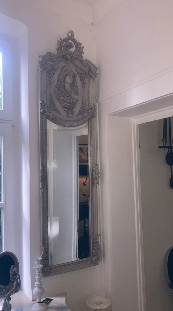 Baroque Mirror Madonna Gray - Handmade Antique Style Wall Mirror - Cloakroom Mirror - Living Room Mirror - Baroque Furniture