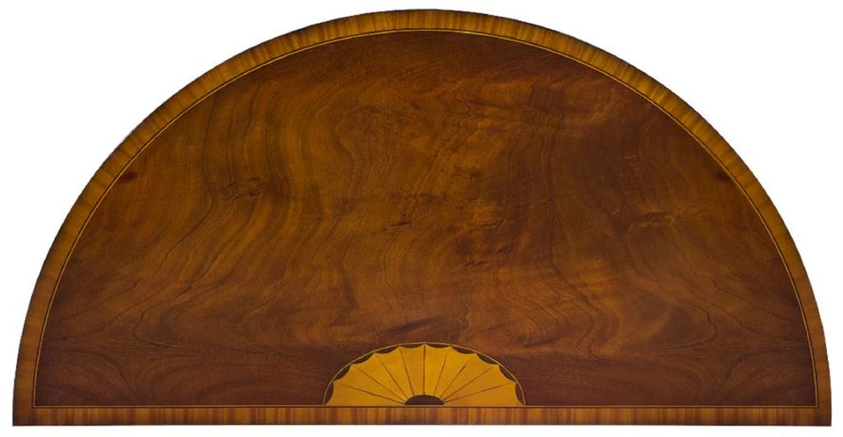 Luxury Art Nouveau chest of drawers dark brown / light brown 115 x 59 x H. 86 cm - Semicircular mahogany chest of drawers with drawer and 2 doors - Art Nouveau furniture