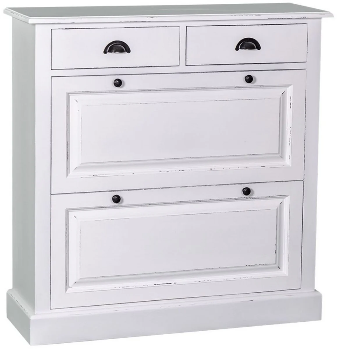 Country house style shoe cabinet antique white 103 x 35 x H. 105 cm - furniture in country house style
