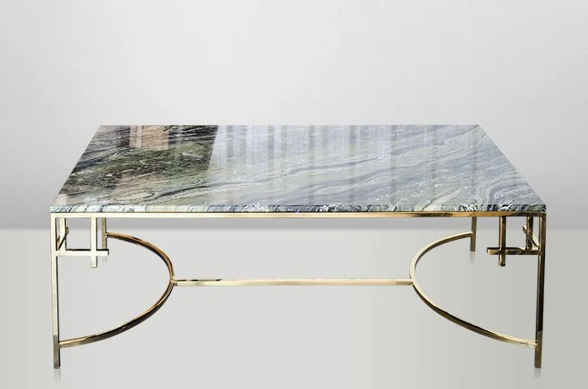 Art Deco coffee table gold metal / marble 130 x 70 cm - Art Nouveau table - furniture living room